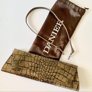 Danier Leather Crocodile Clutch